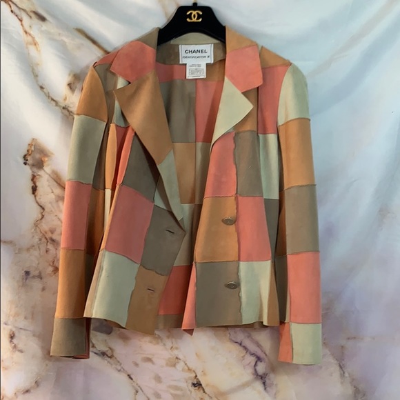 Chanel Goat Suede Patchwork Jacket EUR38 Authentic - Picture 9 of 14